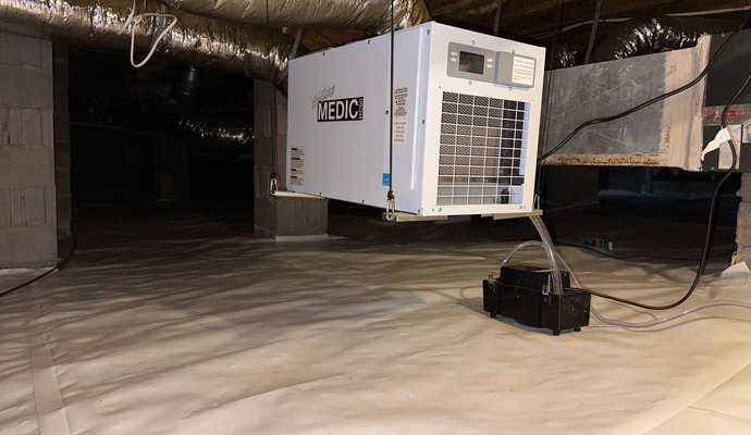 Installed dehumidification system.
