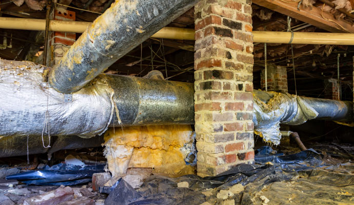 Damaged crawl space
