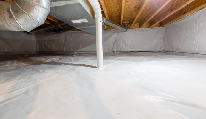 Newly encapsulated crawl space