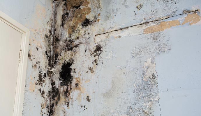 Black mold on wall