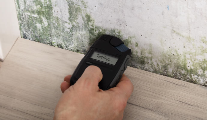 Mold testing using equipment.