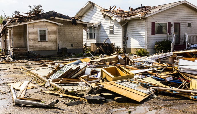 Storm damaged property