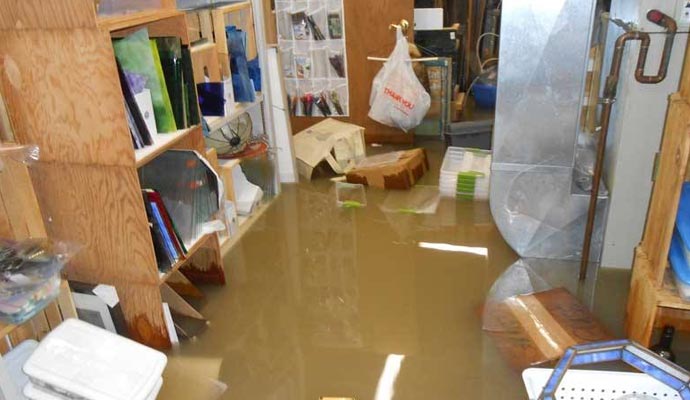 Flood damaged house