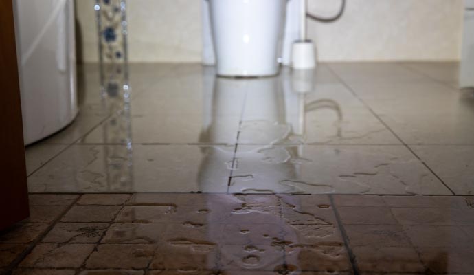 Leaked toilet floor